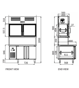 Stainless Steel Double Door Workbench Station PLRD-12N2B2