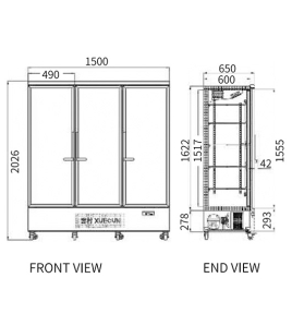 Triple Glass Door Display Fridge LC-1500FX