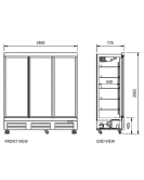 Triple Glass Door Display Fridge LC-1860FX