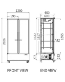 Double Glass Door Display Fridge LC-1200FXC 