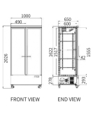 Double Glass Door Display Fridge LC-1000FX