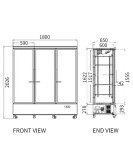  Triple Glass Door Display Fridge LC-1800FX