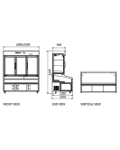 Double Door With 3 Temperature Display Cabinet for Restaurant HY-1800FKT