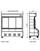 Double Door With Dual Temperature Display Cabinet for Restaurant HY-1800