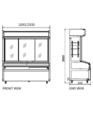 Triple Door With Three Temperature Display Cabinet for Restaurant HY-1800W