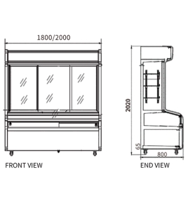 Triple Door With Three Temperature Display Cabinet for Restaurant HY-1800W
