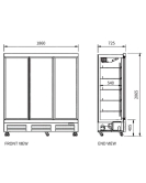 Triple Glass Door Display Freezer LD-1860FX