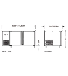 Stainless Double Door Workbench Freezer PLD-12N2F (600MM) 