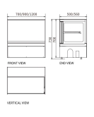 Square Glass Chilled Counter-Top Food Display DG-TZ1200