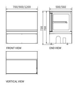 Square Glass Chilled Counter-Top Food Display DG-TZ700