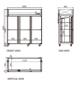 Stainless Steel Six Door Freezer CFD-60D6F