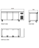 Stainless Steel Triple Door Workbench Freezer GNF1820T3