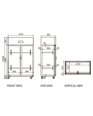 Stainless Steel Two Glass Door Fridge CFR-40B2F