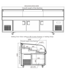 Stainless Steel Double Door With Dual Temperature Display Cabinet BT-K1.8-T3XQ