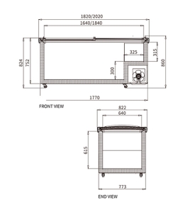 Supermarket Island Freezer SD/SC-2000RS (Wide Editon）