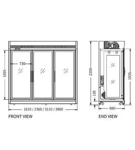 Triple Glass Door Meat Hanging Freezer XC-ZDR-16