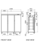Triple Glass Door Upright Display Fridge LC-1500FS