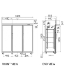 Triple Glass Door Upright Display Fridge LC-1800FS