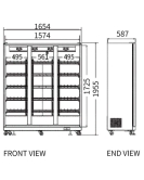 Triple Glass Door Wine Fridge LC-1654