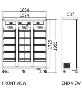 Triple Glass Door Wine Fridge LC-1654