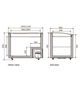 Two Sliding Glass Lids Dual Temperature Chest Freezer SD/SC-328YH