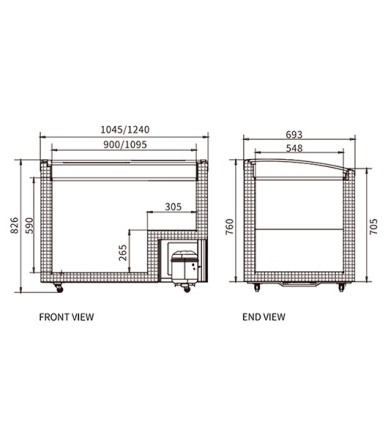 Two Sliding Glass Lids Dual Temperature Chest Freezer SD/SC-328YH