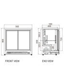 Under Bench Double Sliding Door Bar Cooler BT-900FYS/FY