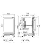 Under Bench Single Door Bar Cooler BT-500FS/F