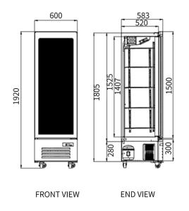 Single Glass Door Display Fridge LC-338FP