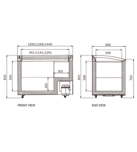 Two Sliding Glass Lids Dual Temperature Chest Freezer SD/SC-400Y