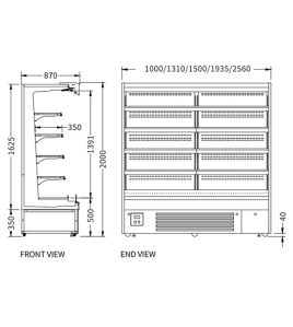 Supermarket Vertical Display Chiller XC-ZL-25-A/870
